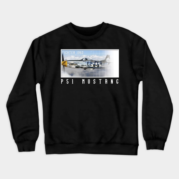 P51D Mustang Pilot Gift Battle of Britain Crewneck Sweatshirt by woormle